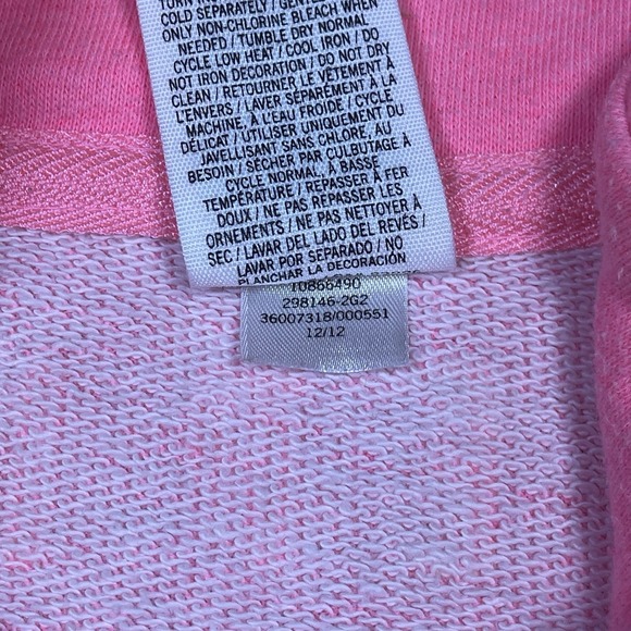 PINK Victorias Secret Light Pink Terrycloth 1/4 Zip Sweater Womens Size Medium - Picture 4 of 9